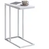 Idimex Table d'appoint avec plateau, cadre en métal, blanc/blanc