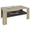 Idimex Table basse LORIENT, table de salon rectangulaire avec 1 étagère espace de rangement ouvert, en mélaminé décor chêne sonoma et gris