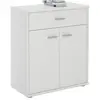 Idimex Buffet MONACO, commode meuble de rangement avec 1 tiroir et 2 portes, en mélaminé blanc mat