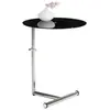 Idimex Table d'appoint LEONIE, en verre trempé noir