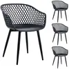 Idimex - Lot de 4 chaises madeira, en plastique et métal noir