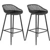 Idimex Lot de 2 tabourets de bar IREK, en plastique noir noir 48 x 96 x 48 cm