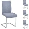 Idimex Lot de 4 chaises de salle à manger ou de cuisine ALADINO design moderne et piétement en métal chromé, revêtement en tissu gris