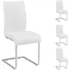 Idimex - Lot de 4 chaises aladino, en synthétique blanc