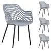 Idimex - Lot de 4 chaises lucia, en plastique gris clair