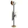 Idimex Porte-manteaux MILA portant pour vêtements sur pied hauteur 174 cm et 8 crochets, meuble d'entrée en métal laqué noir et or