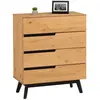 Idimex Commode TIBOR style scandinave design vintage nordique avec 4 tiroirs, en pin massif finition bois naturel teinté