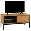 Idimex Meuble TV 1 porte coulissante en bois massif, brun clair