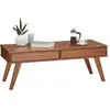 Idimex - Table basse jona avec 2 tiroirs, en pin massif lasuré brun foncé