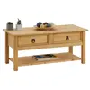 Idimex Table basse TEQUILA style mexicain avec 2 tiroirs, en pin massif finition teintée/cirée