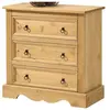 Idimex Commode buffet style mexicain pin massif finition cirée