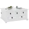 Idimex Table basse coffre rangement TEQUILA, pin massif style mexicain lasuré blanc