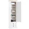 Idimex Armoire tequila avec 1 porte et 2 tiroirs, en pin massif lasuré blanc et brun