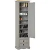 Idimex Armoire tequila avec 1 porte et 2 tiroirs, en pin massif lasuré gris et brun