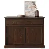 Idimex Buffet savona en pin massif, 2 tiroirs et 2 portes - coloris noyer