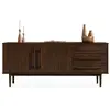 IDIMEX Buffet tecca l 170 cm 2 portes 3 tiroirs en bois massif - color...