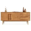 IDIMEX Buffet tecca l 170 cm 2 portes 3 tiroirs en bois massif - color...