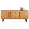 Buffet tecca l 170 cm 3 portes en bois massif - coloris chêne