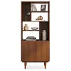 IDIMEX Buffet haut simona h 188 cm en bois massif - coloris châtaignier