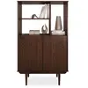 IDIMEX Buffet haut simona h 133 cm en bois massif - coloris noyer