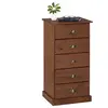 Idimex Chiffonnier paris commode avec 5 tiroirs en pin massif lasuré brun foncé