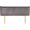 IDIMEX Tête de lit ovio 160 rembourrée, en tissu polyester pour lit 160 cm, sur pieds en bois, gris