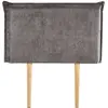 IDIMEX Tête de lit delmo 90 rembourrée, en tissu polyester pour lit 90 cm, sur pieds en bois, gris