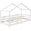 Idimex Lit cabane enfant Montessori en bois massif blanc, 90 x 190 cm