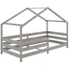 Idimex - Lit cabane rena 90 x 190 cm, en pin massif lasuré gris