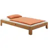 Idimex Lit futon THOMAS couchage simple 120 x 200 cm 1 place et demi / 1 personne, en pin massif lasuré couleur campagne