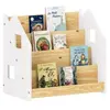 Idimex Bibliothèque enfant 4 compartiments en bois massif, naturel/blanc