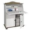 Idimex - Bureau secrétaire david, lasuré taupe et blanc