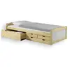 Idimex Lit fonctionnel rangements 90x200cm naturel blanc