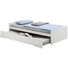 Idimex Lit gigogne LORENA 1 personne tiroir lit fonctionnel 90 x 200 cm pin massif lasuré blanc