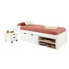 Idimex Lit fonctionnel SABRINA 90x190 cm, en pin massif lasuré blanc