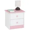 Idimex Table de chevet RONDO pin massif lasuré blanc rose