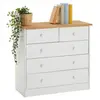 Idimex Commode en pin rondo, 2+3 tiroirs, lasuré blanc et brun