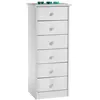 Idimex Chiffonnier RONDO meuble de rangement commode apothicaire avec 6 tiroirs, en pin massif lasuré blanc