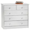 Idimex Commode RONDO 5 tiroirs pin massif lasuré blanc
