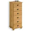 Idimex Chiffonnier COLMAR commode apothicaire avec 6 tiroirs de rangement, en pin massif finition cirée