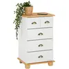 Idimex Commode COLMAR chiffonnier apothicaire rangement avec 4 tiroirs en pin massif lasuré blanc et brun