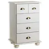 Idimex Commode COLMAR chiffonnier apothicaire rangement avec 4 tiroirs en pin massif lasuré blanc