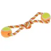 Kerbl Pet Jouet à Tirer avec balles Coton, Orange/Jaune, 34cm