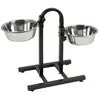 Kerbl Mangeoires d'animaux de compagnie et support réglable 52 cm Noir