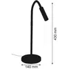 Busch Lampe à poser LED Rocco nickel mat bras flex rouge