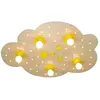 Elobra Plafonnier Nuage d’étoiles, hêtre naturel, 75 cm