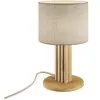 Elobra Lampe à poser Inka S, chêne/noir, bois/tissu, hauteur 30 cm