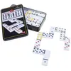 small foot Domino, jeu classique en 6 couleurs et avec un robuste coffret métallique, à partir de 3 ans, 3493, Blanc