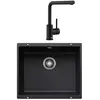 Blanco - Pack évier + mitigeur rotan 500-U noir+mila noir mat 527919