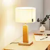 HerzBlut Dana lampe table chêne nat. blanche 41 cm